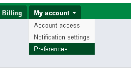 AdWords Account Preferences
